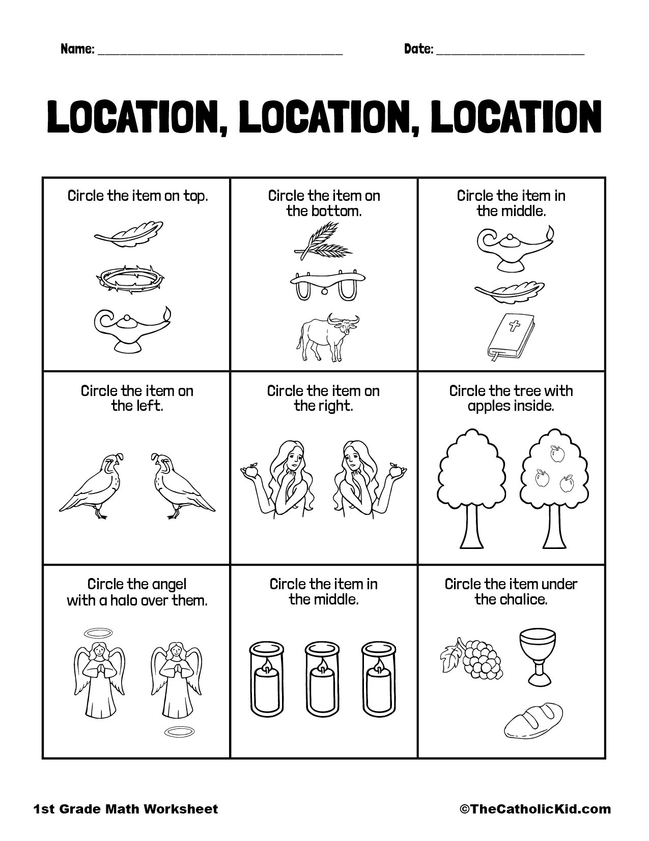 1st Grade Math Word Problems Catholic Worksheets - TheCatholicKid.com