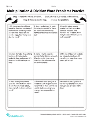 Multiplication &  Division Word Problems Practice | Interactive ...