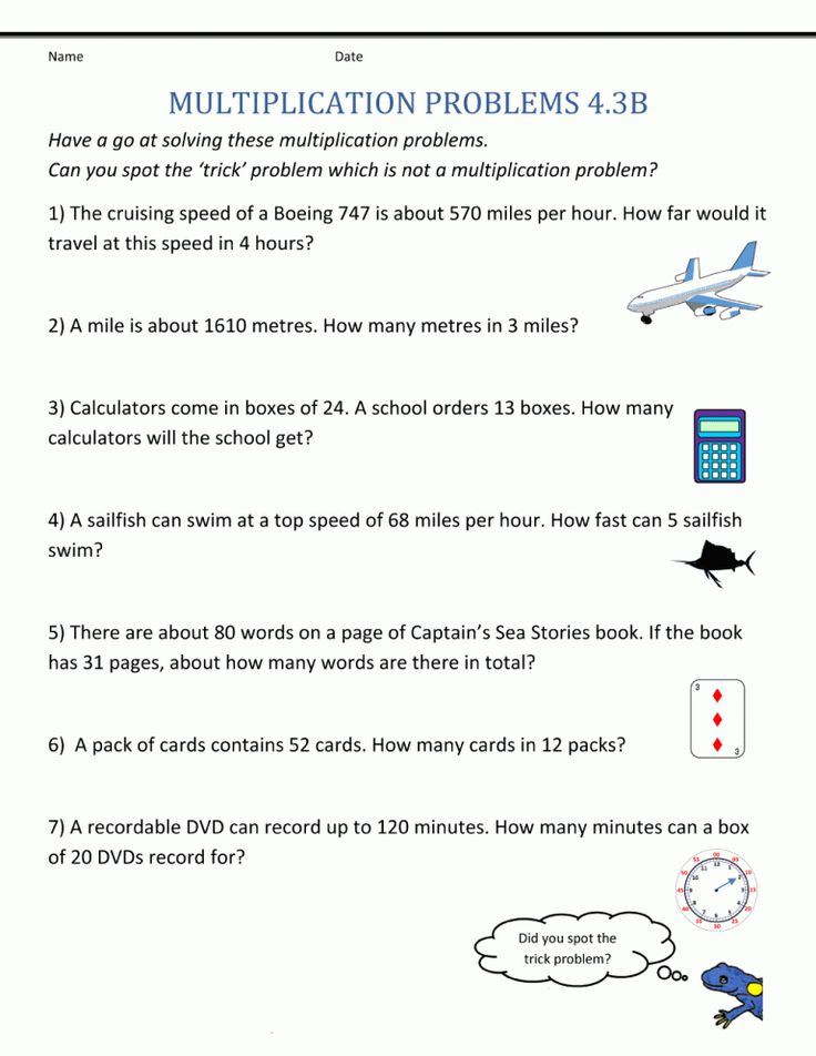 4th Grade Math Word Problems - Best Coloring Pages For Kids | Math ...