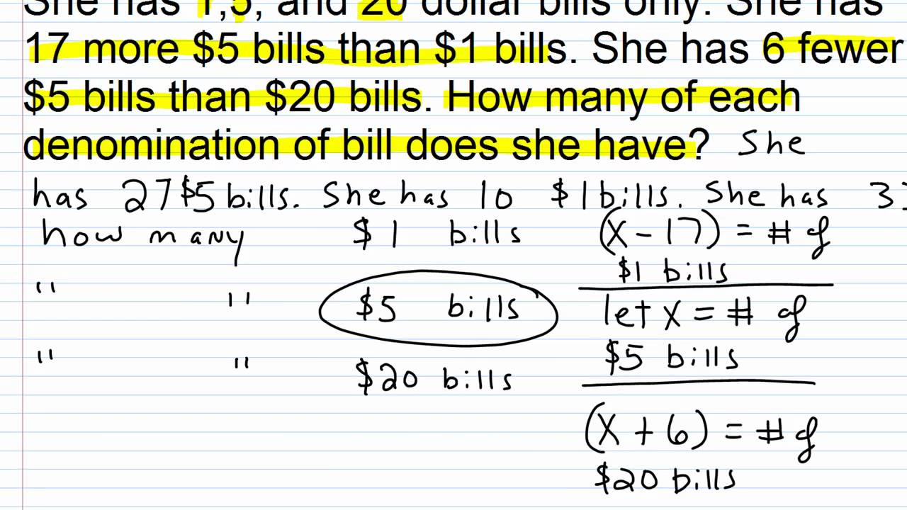 word problems algebra 1 worksheet