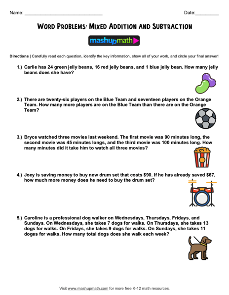 word problems for 2nd graders worksheet