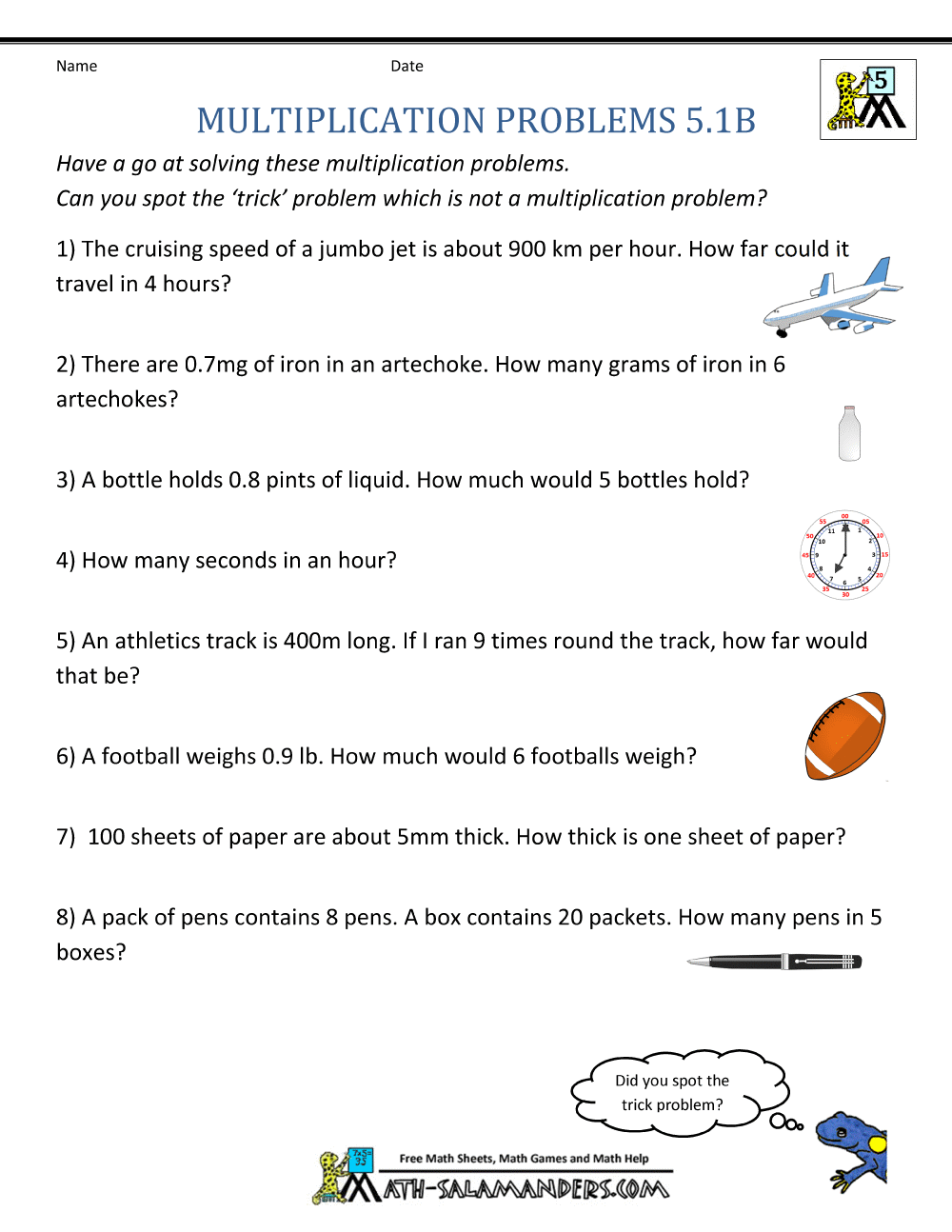 word problems for 5th graders worksheet