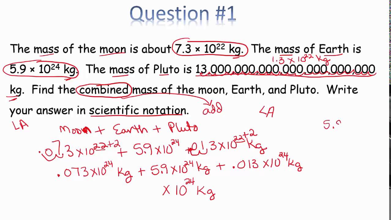 Word Problems Scientific Notation In Class Video 1 YANKOWSKI