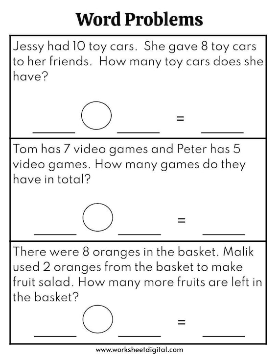 word problems worksheet 2nd grade