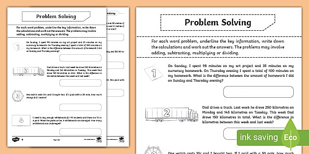 word problems worksheet 4th grade addition and subtraction