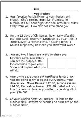 4th-Grade Math Word Problems