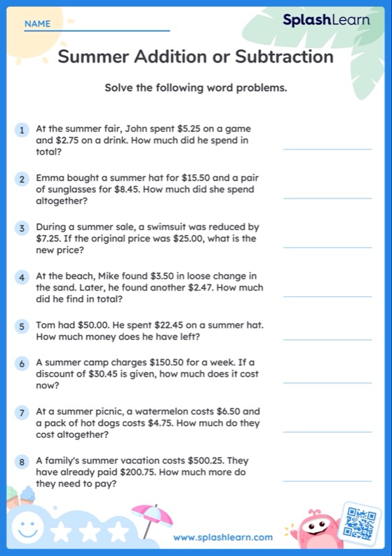 word problems worksheet 5th grade