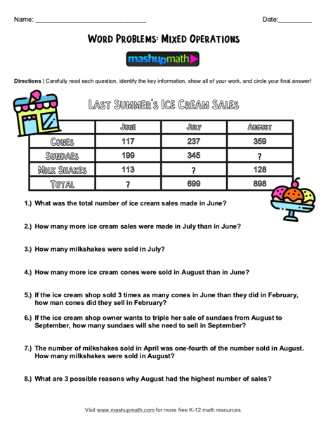 5th Grade Math Word Problems: Free Worksheets with Answers ...