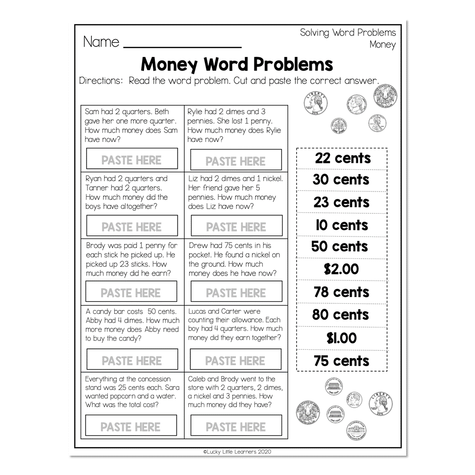 word problems worksheet for 2nd grade