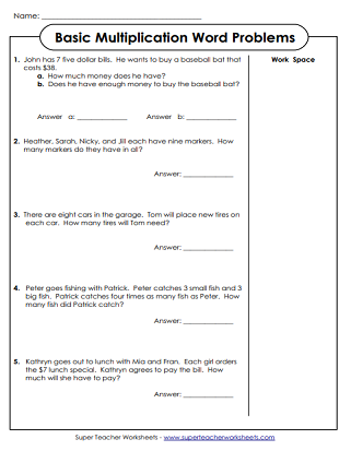 Math Word Problem Worksheets