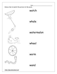 Word Recognition: W Worksheet for Kindergarten - 2nd Grade ...
