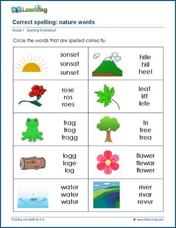 Identify correct spellings worksheets | Worsheets library