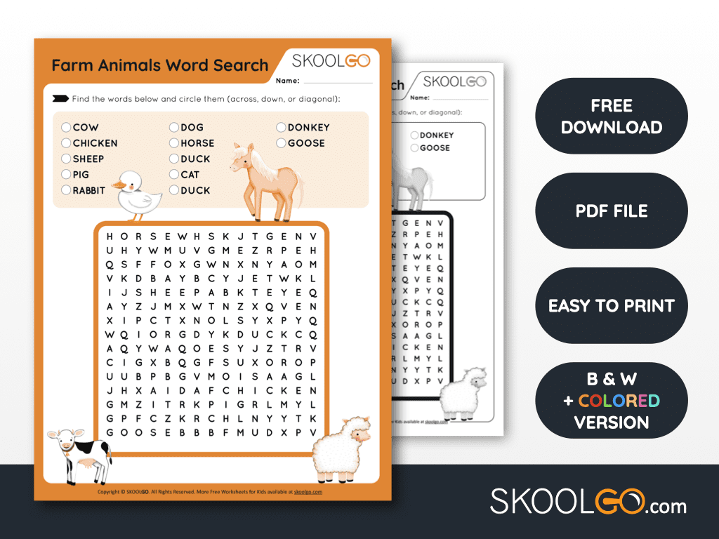 word search printable worksheet