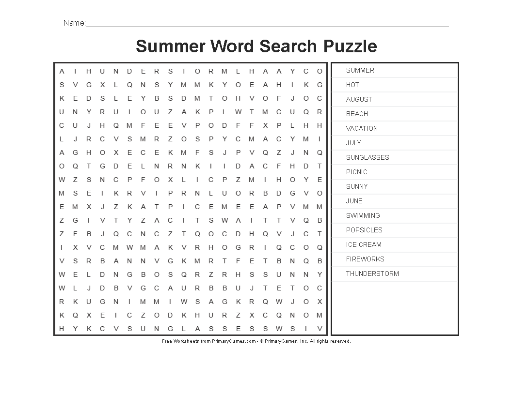 word search puzzle worksheet