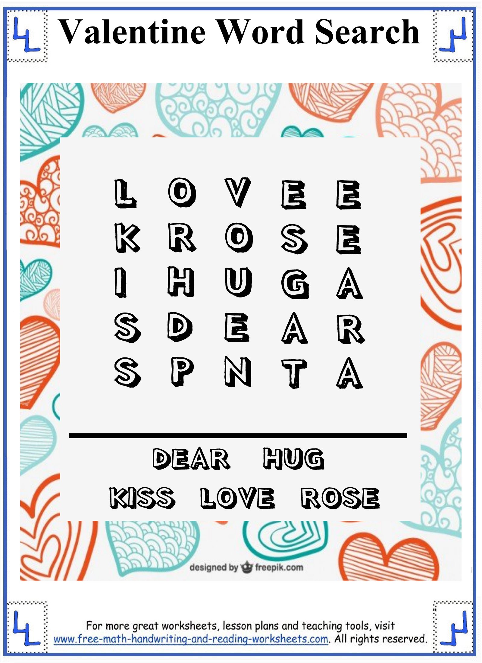 word search puzzles for 1st grade