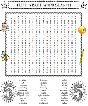 word search puzzles for 5th grade