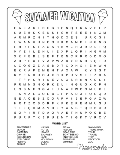 9 Best Free Printable Summer Word Search Puzzles for Kids