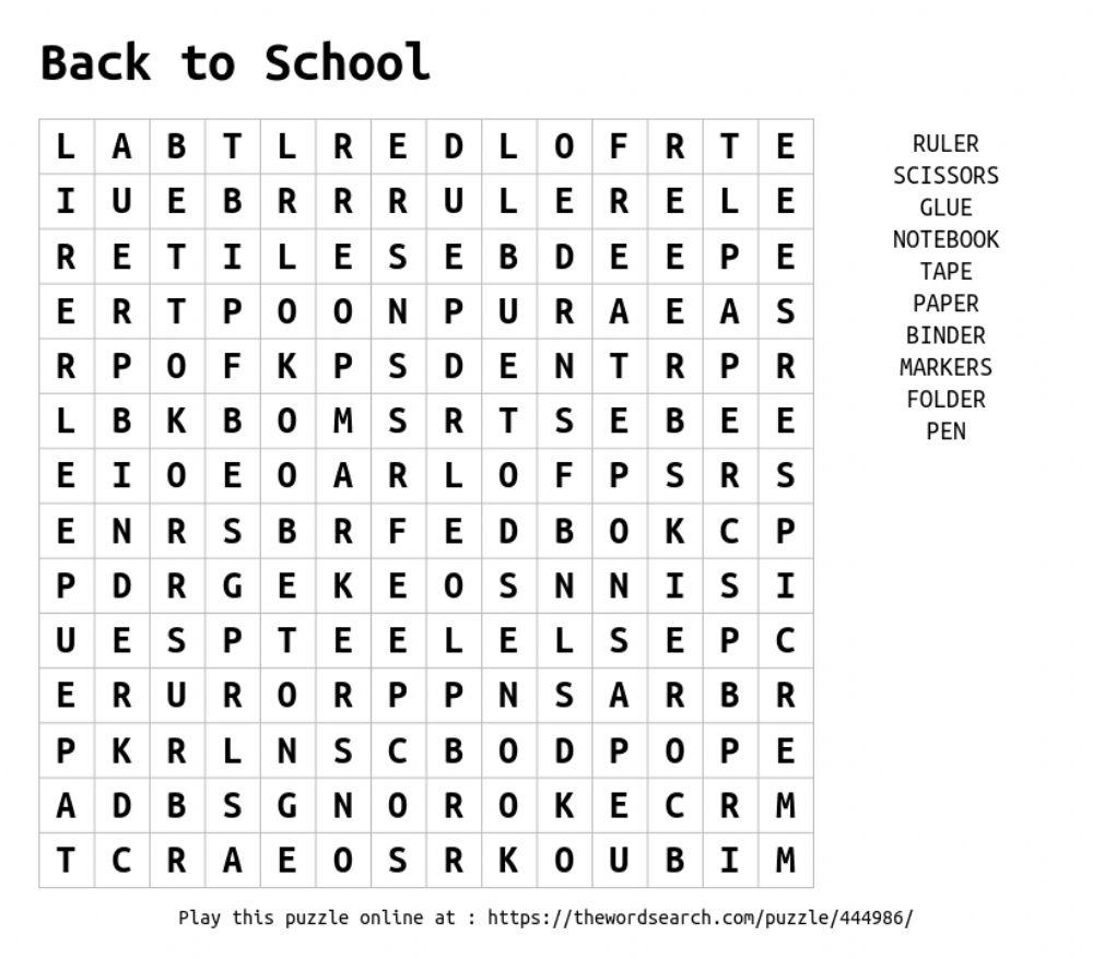 word searches worksheet