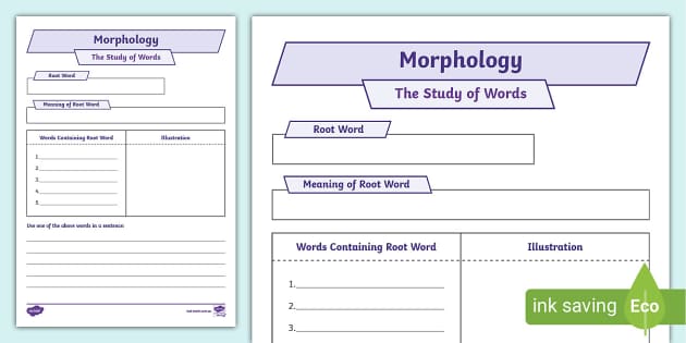 Morphology Word Study Worksheet | English Vocabulary