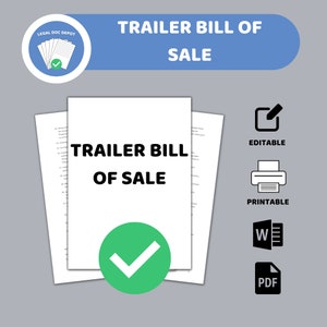 word template bill of sale trailer