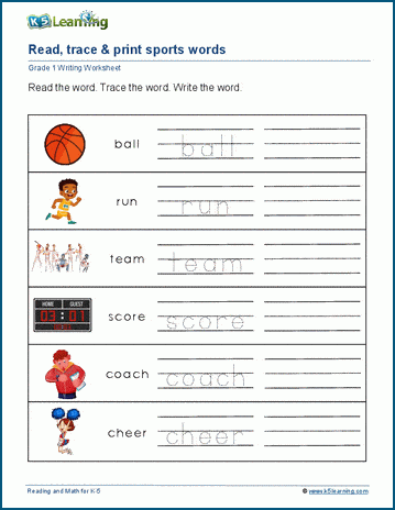 Read, trace &  print words worksheets | Worsheets library