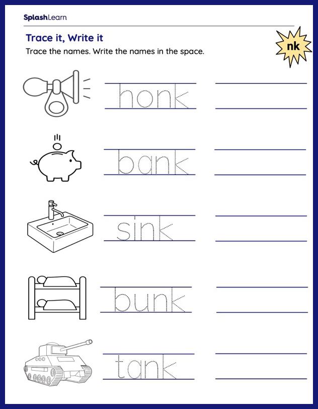 Word Tracing - ELA Worksheets - SplashLearn