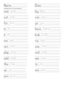 Tracing Sight Words 2 Worksheet for Kindergarten - 2nd Grade ...