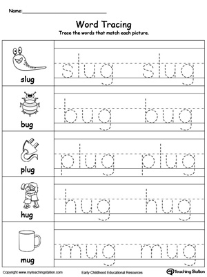 FREE* Word Tracing: UG Words | MyTeachingStation.com