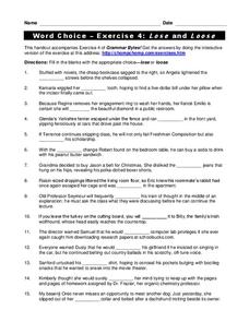 Word Choice Worksheet for 3rd - 4th Grade | Lesson Planet