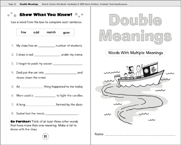 Double Meanings (Multiple-Meaning Words) | Printable Mini-Books