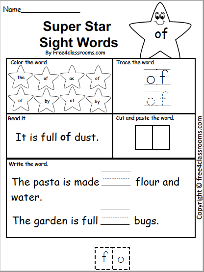 word worksheet for