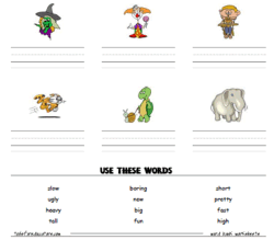 Vocabulary Worksheet Templates: Word Bank