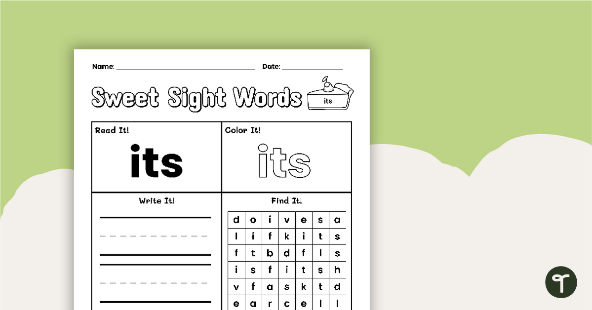 Sweet Sight Words Worksheet - ITS | Teach Starter - Worksheets Library