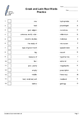 words from latin roots worksheet