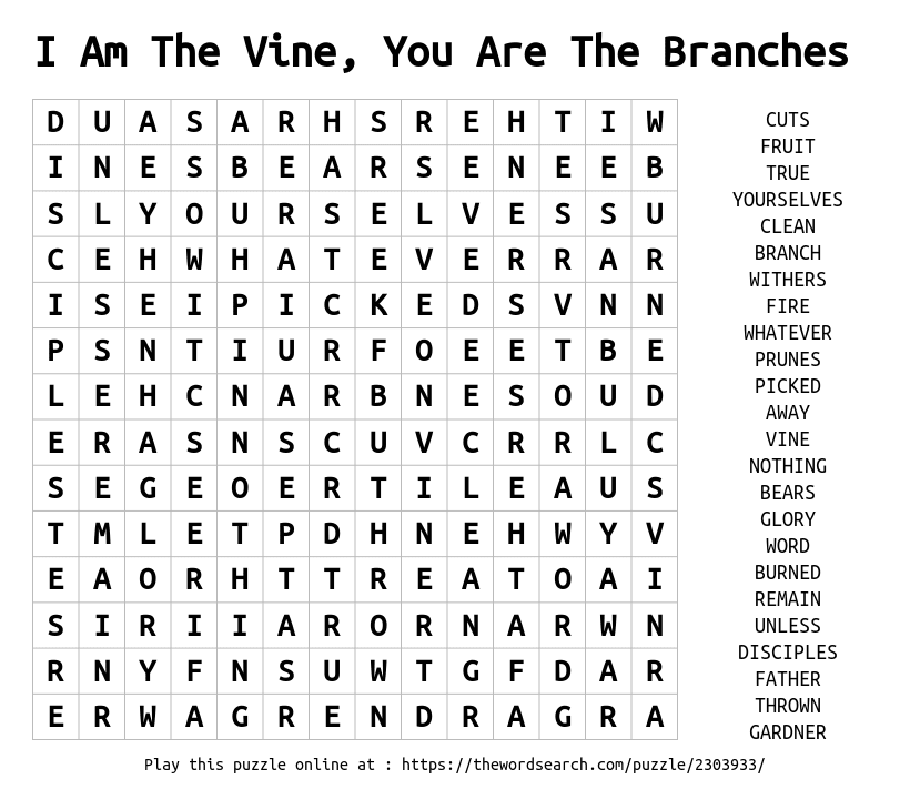 words on the vine worksheet answers