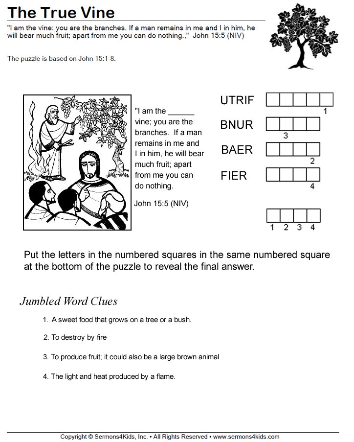 words on the vine worksheet answers