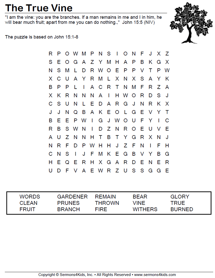 words on the vine worksheet