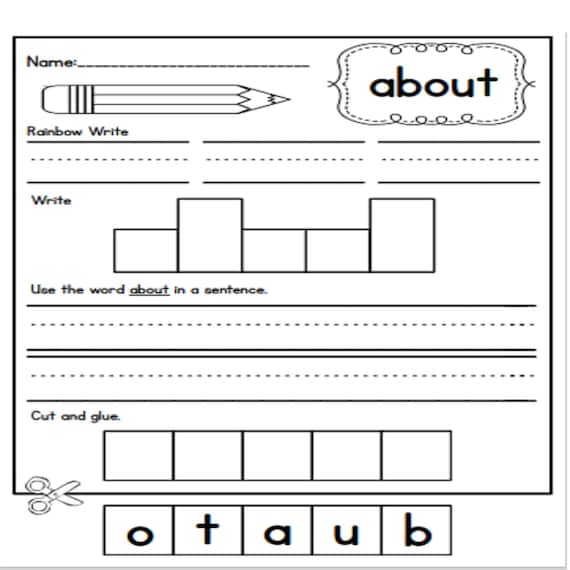 1st Grade Sight Words Worksheet Printable, Sight Words Practice ...