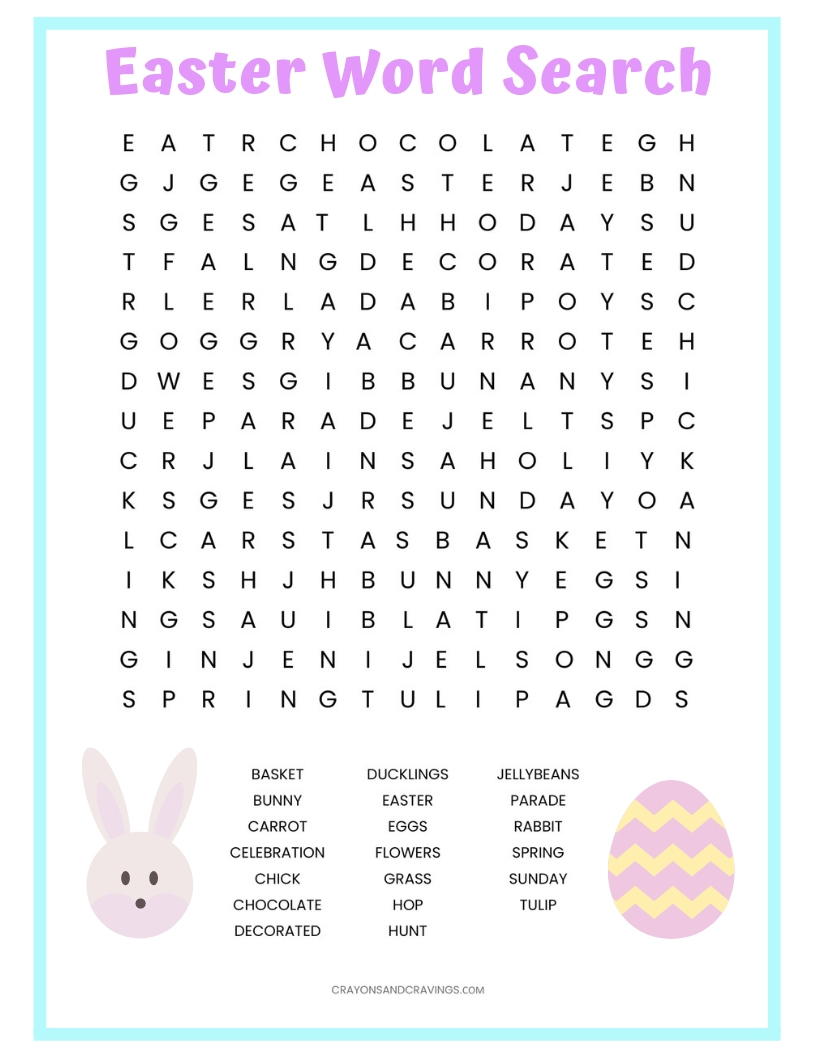 Easter Word Search Printable Worksheet | AllFreeHolidayCrafts.com