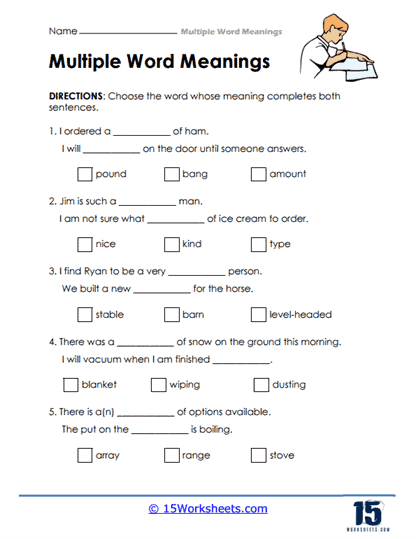 Multiple Word Meanings Worksheets - 15 Worksheets Library