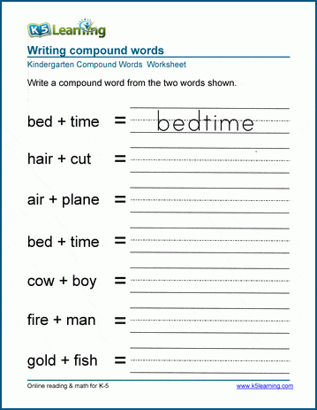 words worksheet for kindergarten