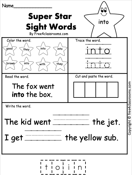 Free Sight Word Worksheet - into - Free Worksheets ...