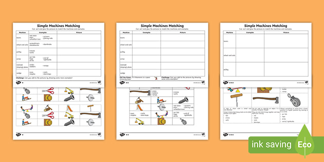 work and simple machines worksheet answers