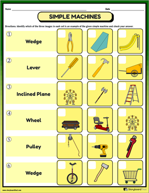 Free Printable Simple Machines Worksheets for Kids
