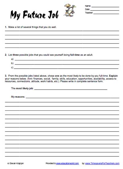 My Future Job (gr 6-8) | Education World