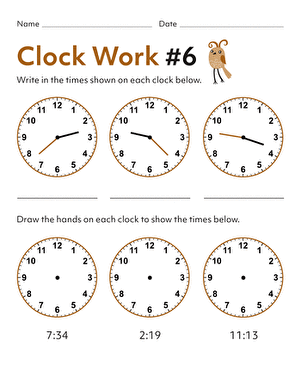 Clock Work #6 | Worksheet 