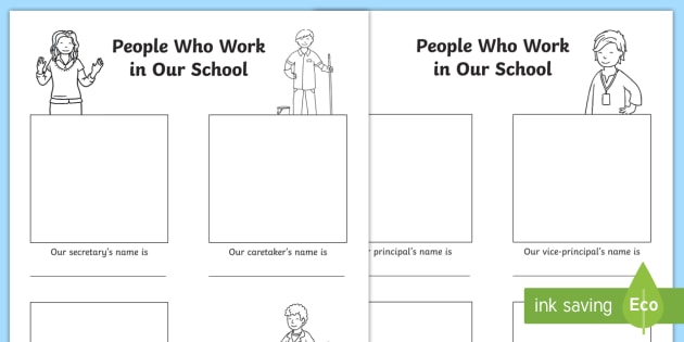 People Who Work in Our School Worksheet (teacher made)