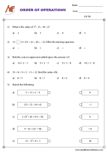work order of operations sheet