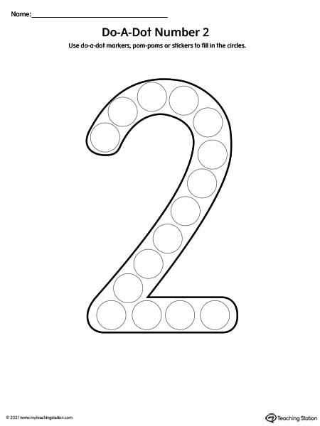 Do-A-Dot Number 2 Printable Worksheet | MyTeachingStation.com