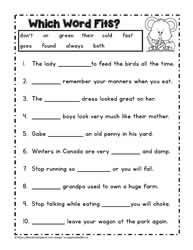 Second Grade Reading Worksheets